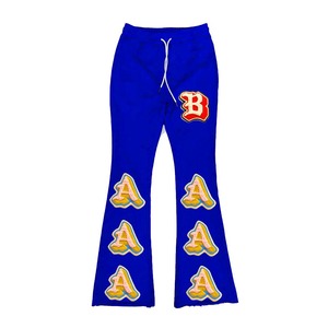 Vente en gros 100% coton pantalon de survêtement évasé pour homme 3D pour survêtements en polaire à impression bouffante avec pantalon de survêtement empilé personnalisé - Product Image 6
