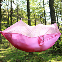 Hamac en nylon 210T respirant et léger avec moustiquaire intégrée pour l'extérieur, idéal pour le camping, les voyages et la randonnée
