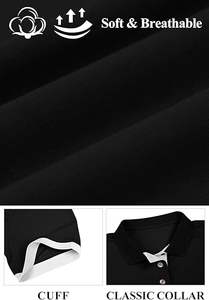 Polo negro liso de primera calidad para hombre, Polo de manga corta transpirable de tela de algodón, ajustado, informal, moderno, ropa de verano - Product Image 4