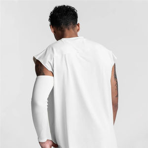 New Heavyweight 100% algodón cuello redondo camisetas sin mangas logotipo impreso personalizado patrón sólido sin mangas ajuste suelto transpirable Camiseta de punto - Product Image 6