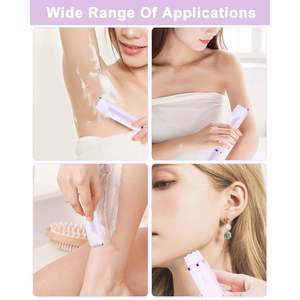 Rasoir électrique rechargeable USB pour femme, utilisation humide et sèche, double lame pour le visage, le corps, les aisselles, les sourcils, le nez, la zone pubienne, IPX7 - Product Image 2
