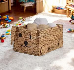 ตะกร้าหวายสำหรับเก็บของเล่นสำหรับเด็กตกแต่งห้องเด็กตู้เสื้อผ้าของตกแต่งบ้านกระต่ายสัตว์แบบแฮนด์เมด - Product Image 4
