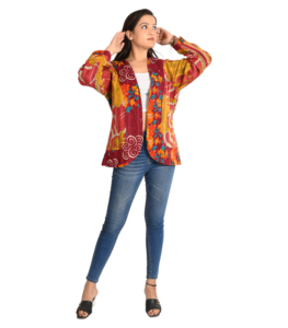 Cotton Hand Embroidered & Print <b>Jacket</b> Women Casual Clothing Winter Warm Wear <b>Jacket</b> Cotton Quilted V-Neck Party Wear Coat - Product Image 2