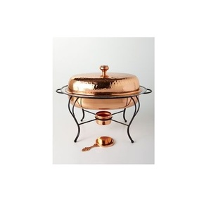 Réchaud décoratif en cuivre avec un savoir-faire orné et une base détaillée conçue pour l'affichage et le service fonctionnel - Product Image 6