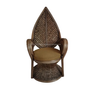 Brown Color Mid-Century Modern Artistic Craftsmen Antique Classic Rattan <b>chairs</b> made by local Indonesian - Product Image 5