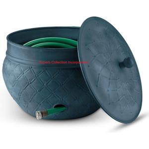 Pot de support de stockage de tuyau d'arrosage de qualité supérieure avec conteneur de tuyau extérieur en métal de finition cuivre vert antique pour tuyau en vente - Product Image 2