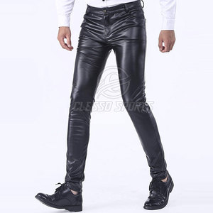 Reasonable Price Customized Logo Design <b>Men</b> Leather <b>Pant</b> Casual Wear Solid Color <b>Men</b> Leather <b>Pant</b> - Product Image 4