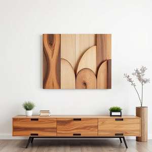 Art mural moderne en bois, décoration murale personnalisée, art mural en bois personnalisé, pièces d'art mural en bois, décoration murale contemporaine - Product Image 4