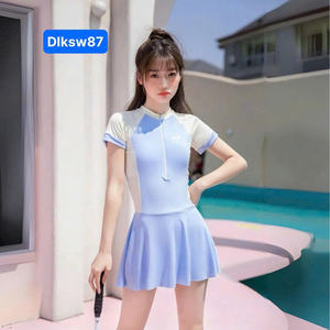 High Quality Women One-piece 2-Piece Set Micro Solid Swimwear Nylon-Spandex Waterproof Quick Dry 4-Way <b>Stretch</b> Printed Front - Product Image 3