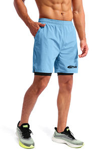 Shorts de course unisexe haute élasticité, séchage rapide, respirants, avec impression sublimée sur le devant, pour la gym, motif sportif confortable - Product Image 4