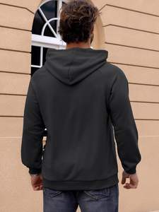 Sweat à capuche en éponge française 330 GSM avec logo personnalisé pour hommes sweat-shirt à capuche léger et urbain à coupe ample avec épaules tombantes 100% coton - Product Image 2