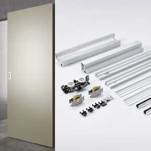 Kit de Rieles Ocultos para Puertas Correderas de Aluminio con Rodillo Amortiguador para Armarios de Baño - Product Image 2