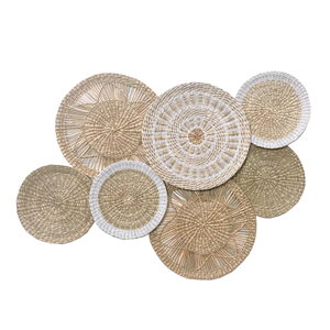 Nouveau produit gros tentures de décoration murale en jonc de mer pour votre espace domestique avec un matériau en jonc de mer naturel et un design rond - Product Image 6