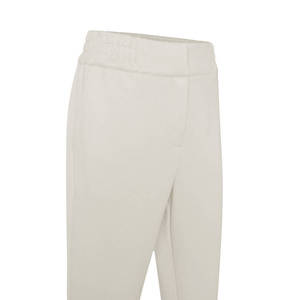 High <b>Waist</b> White Knitted Wide Leg <b>Trousers</b> with <b>Elastic</b> Waistband Breathable Vintage Print for Autumn - Product Image 2