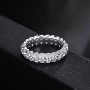 Moissanite Eternity Band Ring para mujer Plata de Ley 925 D VVS1 Shining Bling Iced Fashion Joyería fina Bodas - Product Image 1