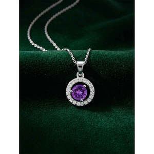Chaîne pendentif Romina en argent plaqué or 18 carats et platine, ornée de zircon, diamant et perle, tendance, forme goutte d'eau et fleur, pour mariage et fiançailles - Product Image 2