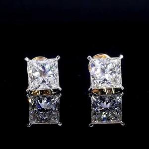 Fine Jewel Premium Minimalist Star Boucles d'oreilles Diamant Or Jaune VVs1 Moissanite Boucles d'oreilles de fiançailles de mariage - Product Image 1