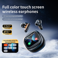 Auriculares TWS con cancelación de ruido, reloj despertador de tiempo, teléfono móvil, pantalla LCD con Control táctil, auriculares inalámbricos