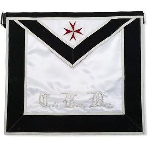 Delantal Masónico de rito escocés de 30 grados blanco y negro - Product Image 1