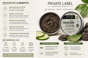 Gommage visage en marque privée 100ml OEM |   Gommage visage exfoliant naturel au sable volcanique |   Végétalien Biologique |   Fabriqué en Espagne UE - Product Image 3