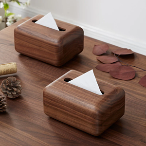 Tissue Box Whole Wood Living Room Desktop Paper Box, Solid Wood Napkin Box for Home, Kitchen, Living Room, Car Use - Product Image 5
