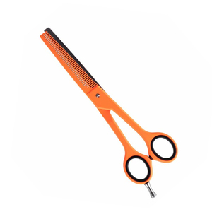 Tijeras de adelgazamiento de cabello de acero alemán Tijeras de corte inteligente Tijeras de adelgazamiento de acero al carbono de color naranja - Product Image 1