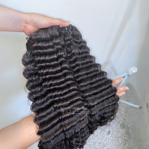 Super Soft Texture <b>Deep</b> <b>Wave</b> Hair Extensions No Tangling Healthy End Raw Hair Bundles Curly Human Hair <b>Wig</b> - Product Image 4