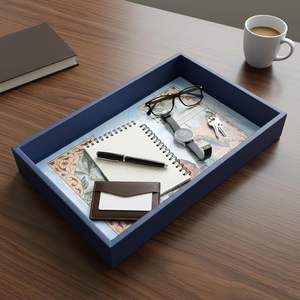 Bandeja de Servir Rectangular de Madera MDF Impresa, Fácil de Limpiar, Calidad Premium con Borde Azulado, Bandeja Decorativa de Madera - Product Image 1