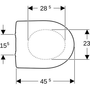 Siège de toilette Geberit RENOVA COMFORT blanc sans mécanisme de fermeture en douceur - Product Image 3