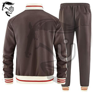 Ensemble de survêtements d'hiver pour hommes-Polaire à manches longues-Zip complet Quick Dry Breathable Sweatsuit Active Jackets Pants 2-Piece Outfits - Product Image 3
