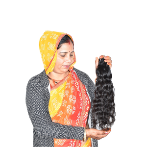 วิกต่อผมมนุษย์แบบไม่ผ่านกระบวนการสองชั้นไม่ผ่านกระบวนการจัดแนวหนังกำพร้าใน100% อินเดีย - Product Image 1