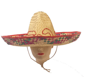 Mexican <b>Straw</b> <b>Hat</b> Multicolor Big Brim <b>For</b> Festival / Mexican Sombrero <b>Hat</b> Customize Logo Band Best Price From Vietnam - Product Image 5
