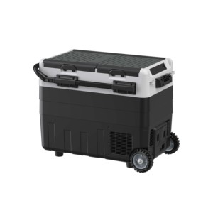 Frigoríficos de coche 50L 12V 24V 110V 240V AC DC Mini caja refrigeradora Campamento dos zonas Control de temperatura independiente Manija de ruedas - Product Image 2