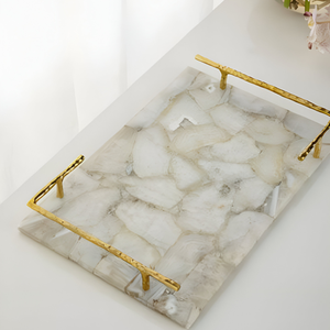 Modern Luxury Agate Stone and Marble Christmas Tray Festive <b>Home</b> Decor <b>Essential</b> for Serving Display and Holiday Gifting - Product Image 4