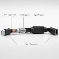 Tip-C Uzatma Kablosu 20M Sinyal Güçlendirici Örgülü USB C - USB C Gözetim Veri Kablosu