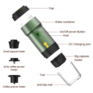 Cafetière espresso électrique semi-automatique pour voiture <span class=keywords><strong>12V</strong></span> USB Rechargeable 20 Bars Pressure Plastic Housing Capsule Pod System - Product Image 5