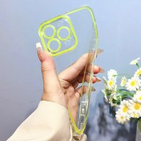 Coque de Téléphone Souple en Silicone Lumineuse Effet Veilleuse pour iPhone 14 11 12 13 15 Pro Max Plus XR XS Max, Housse Arrière Transparente