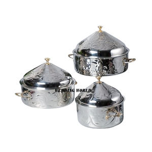 Ensemble de trois chauffe-plats en métal de haute qualité, fait à la main, couvercle en forme de casserole de créateur, nouvelle marmite en métal pour restaurant à usage domestique - Product Image 6