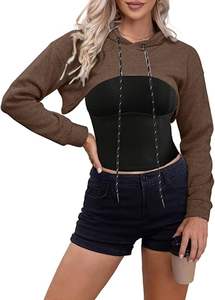 Sudadera corta de invierno con capucha para mujer de gran oferta | Jersey polar con logotipo personalizado para ropa deportiva de gimnasio Boutique y ropa de moda - Product Image 4