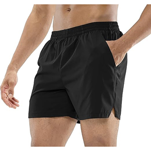 Summer Breathable Double <b>Layer</b> Sublimation Spandex/Cotton Oxford Fabric <b>Mid</b> Waist Elastic Jogger Gym Blank Men's Shorts - Product Image 2