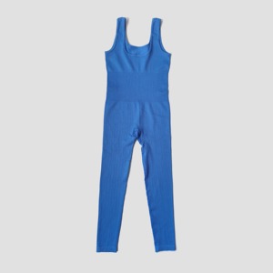 Chándal para mujer, conjunto de Yoga, monos sin costuras, monos acanalados de una pieza para Fitness, ropa deportiva sin mangas, conjunto de gimnasio, ropa de entrenamiento - Product Image 1