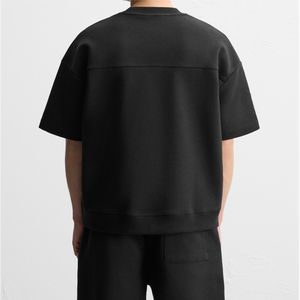 Ropa informal de verano, camiseta de dos piezas y pantalones cortos, traje personalizado, Conjunto de camiseta y pantalones cortos de 2 piezas con cordón de cintura alto - Product Image 4