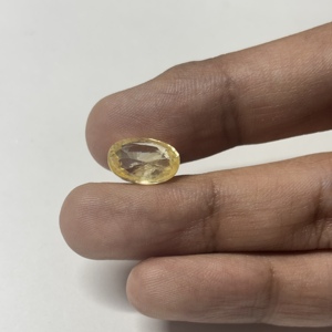Saphir Jaune Naturel Forme Ovale Coupe à Facettes Ceylan Srilanka Pas de Chaleur Non Traité 6.73cts Certifié IGI - Product Image 2