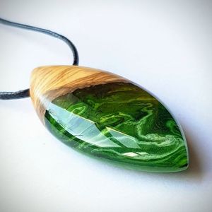 Nouveau Design Bois et Résine Éclairage Pendentif Lumière Collier Bijoux Collier pour Votre G.f & B.f - Product Image 4