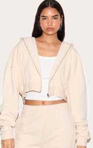 Wholesale Custom Tall Stone Drop Shoulder Women's <b>Cropped</b> Boxy <b>Hoodie</b> Anti-Wrinkle And Breathable Hoodies Women <b>Zip</b> <b>Up</b> <b>Hoodie</b> - Product Image 3