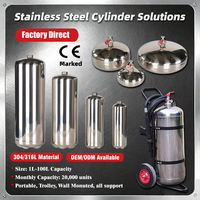 Fabricant de Cylindres d'Extincteurs en Acier Inoxydable SUS304 SUS316L 2L 6L 9L 12L 50L 100L, Certifiés CE, OEM ODM