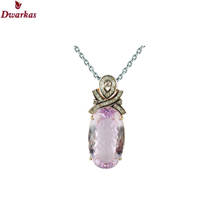 ขายส่งเครื่องประดับหรูหรา925เงินสเตอร์ลิง kunzite CZ หลายอัญมณีชุบทองจี้สร้อยคอเครื่องประดับ - Product Image 2