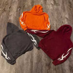 Conjunto de Sudadera con Capucha y Pantalones Deportivos para Hombre, Estilo Vintage, Lavado Ácido, con Cremallera, Felpa Francesa, con Logotipo Bordado en Aplique - Product Image 2