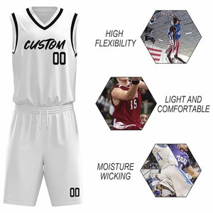 ชุดบาสเก็ตบอลแบบกำหนดเอง หมายเลขทีมตามสั่ง ระบายอากาศได้ดี แห้งเร็ว - Product Image 6