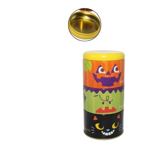 Innovative Halloween Three-layer Tinplate Box for Candy Cookies & <b>Chocolate</b> Packaging with Customizable Options - Product Image 2